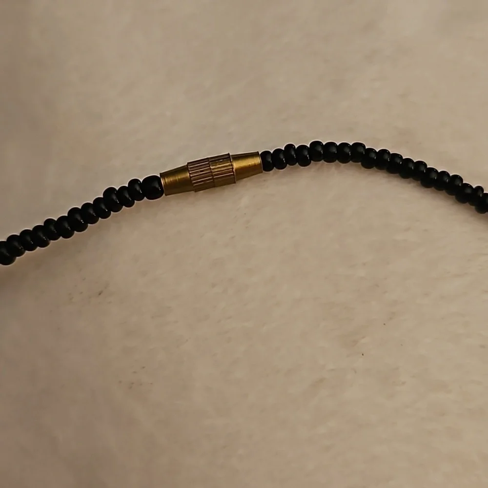 Vintage African Tribal Horn Beaded Unisex Collar Necklace